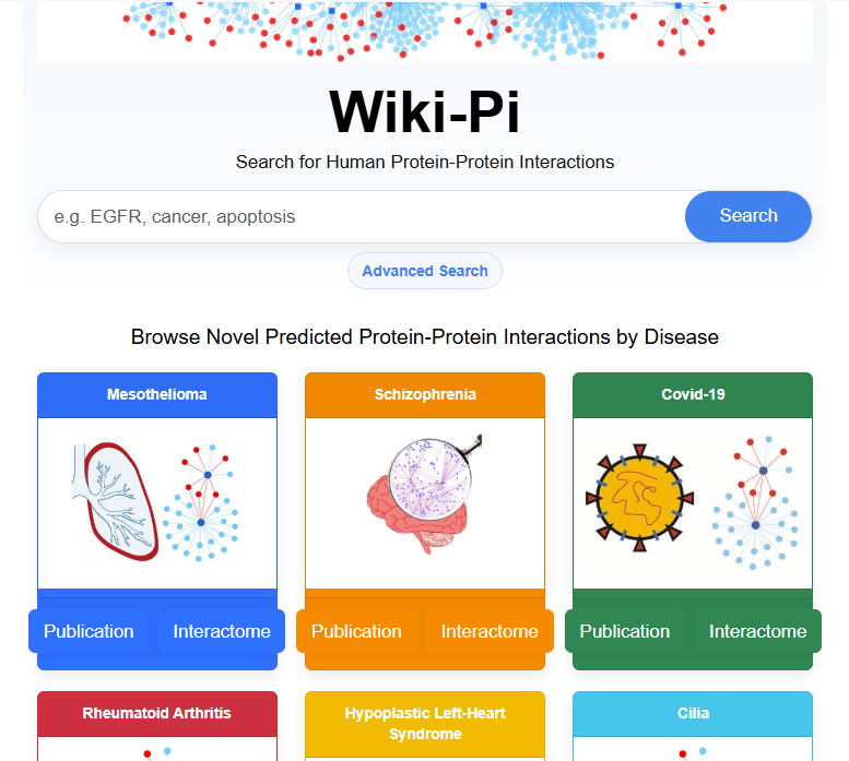 Wiki-Pi protein interaction web application